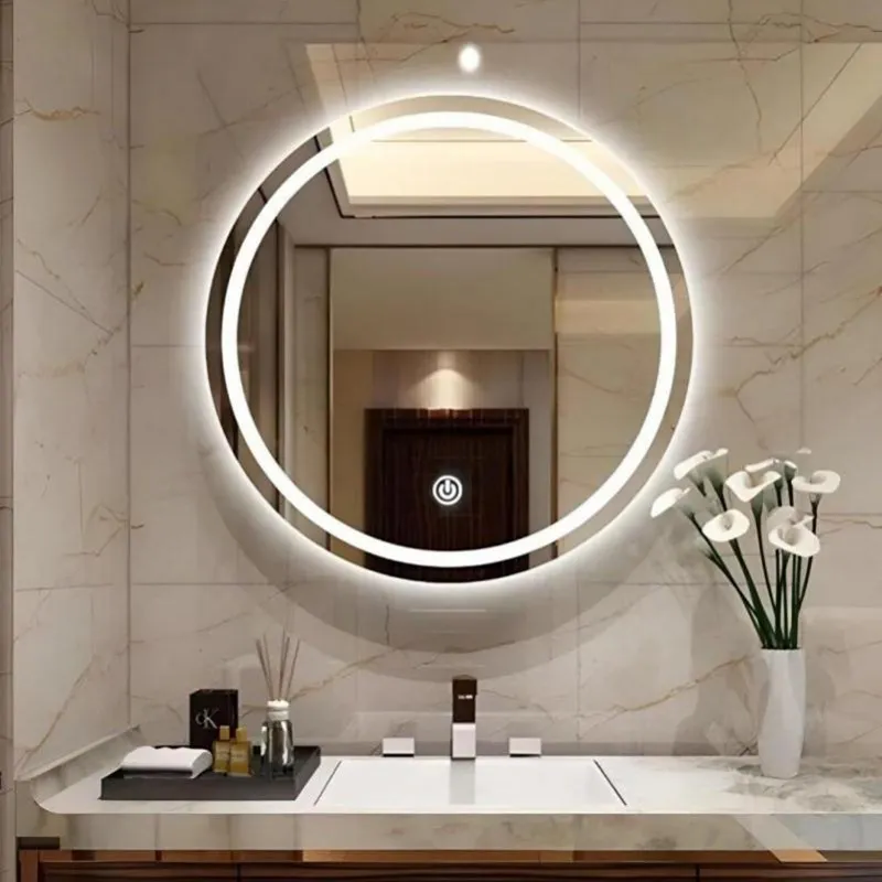 Oglindă rotundă de baie cu lumină